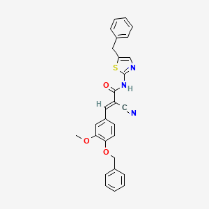 (2E)-3-[4-(benzyloxy)-3-methoxyphenyl]-N-(5-benzyl-1,3-thiazol-2-yl)-2-cyanoprop-2-enamide