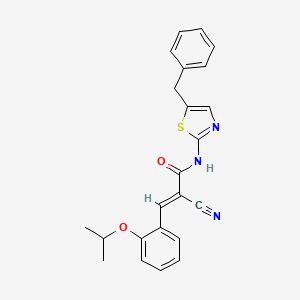 molecular formula C23H21N3O2S B7732176 (2E)-N-(5-benzyl-1,3-thiazol-2-yl)-2-cyano-3-[2-(propan-2-yloxy)phenyl]prop-2-enamide 