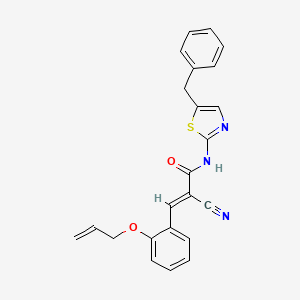molecular formula C23H19N3O2S B7732186 (2E)-N-(5-benzyl-1,3-thiazol-2-yl)-2-cyano-3-[2-(prop-2-en-1-yloxy)phenyl]prop-2-enamide 
