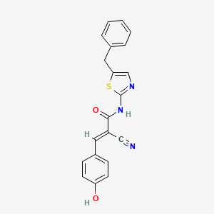 molecular formula C20H15N3O2S B7732198 (2E)-N-(5-benzyl-1,3-thiazol-2-yl)-2-cyano-3-(4-hydroxyphenyl)prop-2-enamide 