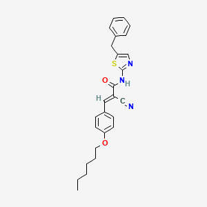 (2E)-N-(5-benzyl-1,3-thiazol-2-yl)-2-cyano-3-[4-(hexyloxy)phenyl]prop-2-enamide