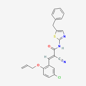 molecular formula C23H18ClN3O2S B7732223 (2E)-N-(5-benzyl-1,3-thiazol-2-yl)-3-[5-chloro-2-(prop-2-en-1-yloxy)phenyl]-2-cyanoprop-2-enamide 