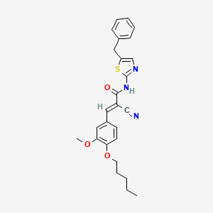 (2E)-N-(5-benzyl-1,3-thiazol-2-yl)-2-cyano-3-[3-methoxy-4-(pentyloxy)phenyl]prop-2-enamide