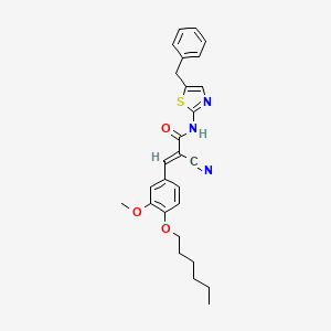 molecular formula C27H29N3O3S B7732239 (2E)-N-(5-benzyl-1,3-thiazol-2-yl)-2-cyano-3-[4-(hexyloxy)-3-methoxyphenyl]prop-2-enamide 