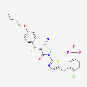 molecular formula C25H21ClF3N3O2S B7732273 (E)-3-(4-butoxyphenyl)-N-[5-[[2-chloro-5-(trifluoromethyl)phenyl]methyl]-1,3-thiazol-2-yl]-2-cyanoprop-2-enamide 