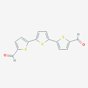 molecular formula C14H8O2S3 B077323 5-[5-(5-甲酰噻吩-2-基)噻吩-2-基]噻吩-2-甲醛 CAS No. 13130-50-2
