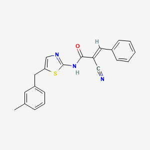 (2E)-2-cyano-N-[5-(3-methylbenzyl)-1,3-thiazol-2-yl]-3-phenylprop-2-enamide