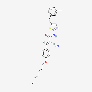 molecular formula C28H31N3O2S B7732322 (2E)-2-cyano-3-[4-(heptyloxy)phenyl]-N-[5-(3-methylbenzyl)-1,3-thiazol-2-yl]prop-2-enamide 