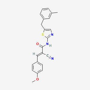 molecular formula C22H19N3O2S B7732327 (2E)-2-cyano-3-(4-methoxyphenyl)-N-[5-(3-methylbenzyl)-1,3-thiazol-2-yl]prop-2-enamide 