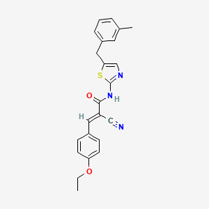 molecular formula C23H21N3O2S B7732332 (2E)-2-cyano-3-(4-ethoxyphenyl)-N-[5-(3-methylbenzyl)-1,3-thiazol-2-yl]prop-2-enamide 