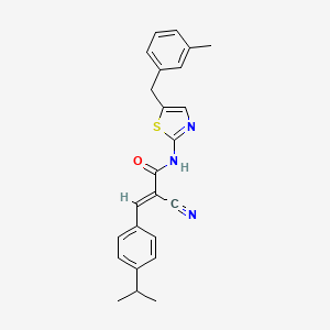 molecular formula C24H23N3OS B7732345 (2E)-2-cyano-N-[5-(3-methylbenzyl)-1,3-thiazol-2-yl]-3-[4-(propan-2-yl)phenyl]prop-2-enamide 