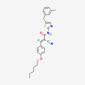 molecular formula C27H29N3O2S B7732359 (2E)-2-cyano-3-[4-(hexyloxy)phenyl]-N-[5-(3-methylbenzyl)-1,3-thiazol-2-yl]prop-2-enamide 