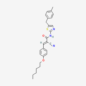 (2E)-2-cyano-3-[4-(hexyloxy)phenyl]-N-[5-(4-methylbenzyl)-1,3-thiazol-2-yl]prop-2-enamide