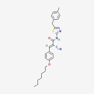 (2E)-2-cyano-3-[4-(heptyloxy)phenyl]-N-[5-(4-methylbenzyl)-1,3-thiazol-2-yl]prop-2-enamide