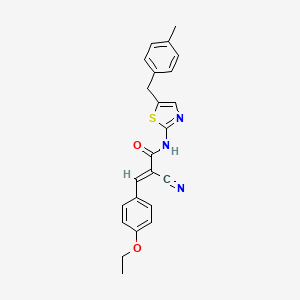 molecular formula C23H21N3O2S B7732372 (2E)-2-cyano-3-(4-ethoxyphenyl)-N-[5-(4-methylbenzyl)-1,3-thiazol-2-yl]prop-2-enamide 