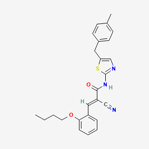 (2E)-3-(2-butoxyphenyl)-2-cyano-N-[5-(4-methylbenzyl)-1,3-thiazol-2-yl]prop-2-enamide