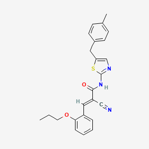 molecular formula C24H23N3O2S B7732388 (2E)-2-cyano-N-[5-(4-methylbenzyl)-1,3-thiazol-2-yl]-3-(2-propoxyphenyl)prop-2-enamide 