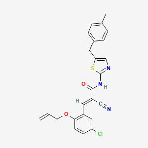 molecular formula C24H20ClN3O2S B7732389 (2E)-3-[5-chloro-2-(prop-2-en-1-yloxy)phenyl]-2-cyano-N-[5-(4-methylbenzyl)-1,3-thiazol-2-yl]prop-2-enamide 