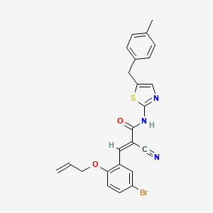 molecular formula C24H20BrN3O2S B7732390 (2E)-3-[5-bromo-2-(prop-2-en-1-yloxy)phenyl]-2-cyano-N-[5-(4-methylbenzyl)-1,3-thiazol-2-yl]prop-2-enamide 