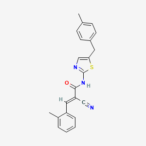 molecular formula C22H19N3OS B7732393 (2E)-2-cyano-N-[5-(4-methylbenzyl)-1,3-thiazol-2-yl]-3-(2-methylphenyl)prop-2-enamide 