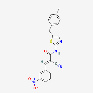 molecular formula C21H16N4O3S B7732406 (2E)-2-cyano-N-[5-(4-methylbenzyl)-1,3-thiazol-2-yl]-3-(3-nitrophenyl)prop-2-enamide 