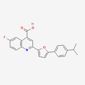 molecular formula C23H18FNO3 B7732427 6-Fluoro-2-{5-[4-(propan-2-yl)phenyl]furan-2-yl}quinoline-4-carboxylic acid 