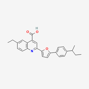 molecular formula C26H25NO3 B7732429 2-{5-[4-(Butan-2-yl)phenyl]furan-2-yl}-6-ethylquinoline-4-carboxylic acid 