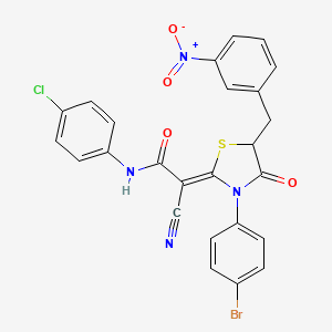 (2Z)-2-[3-(4-bromophenyl)-5-[(3-nitrophenyl)methyl]-4-oxo-1,3-thiazolidin-2-ylidene]-N-(4-chlorophenyl)-2-cyanoacetamide