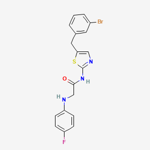 molecular formula C18H15BrFN3OS B7732710 N-[5-(3-bromobenzyl)-1,3-thiazol-2-yl]-N~2~-(4-fluorophenyl)glycinamide 