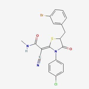 molecular formula C20H15BrClN3O2S B7732799 (2Z)-2-[5-(3-bromobenzyl)-3-(4-chlorophenyl)-4-oxo-1,3-thiazolidin-2-ylidene]-2-cyano-N-methylethanamide 