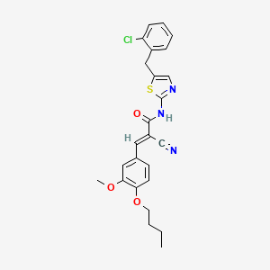 (2E)-3-(4-butoxy-3-methoxyphenyl)-N-[5-(2-chlorobenzyl)-1,3-thiazol-2-yl]-2-cyanoprop-2-enamide
