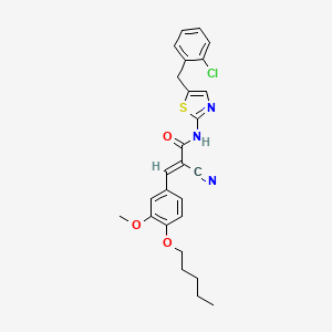 (2E)-N-[5-(2-chlorobenzyl)-1,3-thiazol-2-yl]-2-cyano-3-[3-methoxy-4-(pentyloxy)phenyl]prop-2-enamide