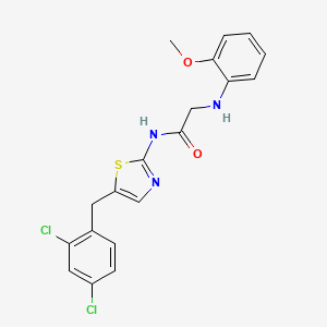 molecular formula C19H17Cl2N3O2S B7732935 N-[5-(2,4-dichlorobenzyl)-1,3-thiazol-2-yl]-N~2~-(2-methoxyphenyl)glycinamide 