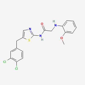 molecular formula C19H17Cl2N3O2S B7732939 N-[5-(3,4-dichlorobenzyl)-1,3-thiazol-2-yl]-N~2~-(2-methoxyphenyl)glycinamide 