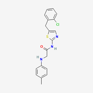 molecular formula C19H18ClN3OS B7732945 N-[5-(2-chlorobenzyl)-1,3-thiazol-2-yl]-N~2~-(4-methylphenyl)glycinamide 