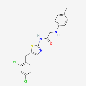 molecular formula C19H17Cl2N3OS B7732950 N-[5-(2,4-dichlorobenzyl)-1,3-thiazol-2-yl]-N~2~-(4-methylphenyl)glycinamide 