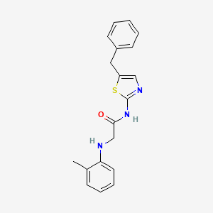 molecular formula C19H19N3OS B7732953 N-(5-benzyl-1,3-thiazol-2-yl)-N~2~-(2-methylphenyl)glycinamide 