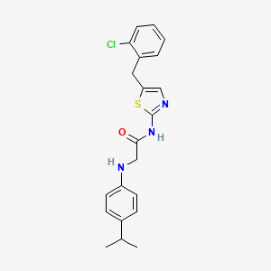 molecular formula C21H22ClN3OS B7732963 N-[5-(2-chlorobenzyl)-1,3-thiazol-2-yl]-N~2~-[4-(propan-2-yl)phenyl]glycinamide 