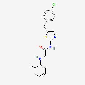 molecular formula C19H18ClN3OS B7732970 N-[5-(4-chlorobenzyl)-1,3-thiazol-2-yl]-N~2~-(2-methylphenyl)glycinamide 