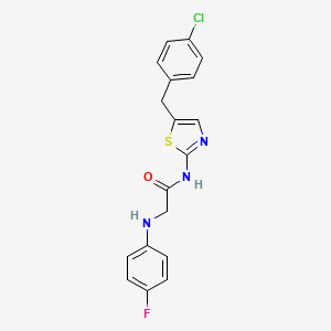 molecular formula C18H15ClFN3OS B7732977 N-[5-(4-chlorobenzyl)-1,3-thiazol-2-yl]-N~2~-(4-fluorophenyl)glycinamide 