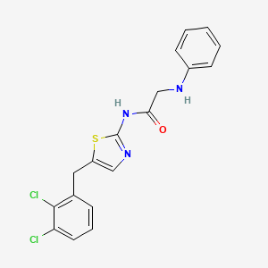 molecular formula C18H15Cl2N3OS B7732985 N-[5-(2,3-dichlorobenzyl)-1,3-thiazol-2-yl]-N~2~-phenylglycinamide 