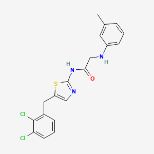 molecular formula C19H17Cl2N3OS B7733000 N-[5-(2,3-dichlorobenzyl)-1,3-thiazol-2-yl]-N~2~-(3-methylphenyl)glycinamide 