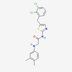 molecular formula C20H19Cl2N3OS B7733003 N-[5-(2,3-dichlorobenzyl)-1,3-thiazol-2-yl]-N~2~-(3,4-dimethylphenyl)glycinamide 