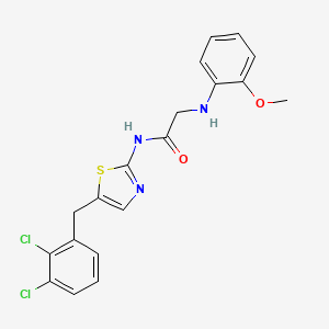 molecular formula C19H17Cl2N3O2S B7733012 N-[5-(2,3-dichlorobenzyl)-1,3-thiazol-2-yl]-N~2~-(2-methoxyphenyl)glycinamide 
