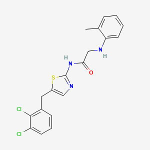 molecular formula C19H17Cl2N3OS B7733023 N-[5-(2,3-dichlorobenzyl)-1,3-thiazol-2-yl]-N~2~-(2-methylphenyl)glycinamide 