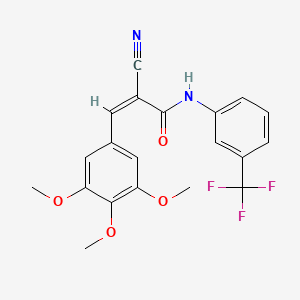 molecular formula C20H17F3N2O4 B7733031 (2Z)-2-cyano-N-[3-(trifluoromethyl)phenyl]-3-(3,4,5-trimethoxyphenyl)prop-2-enamide 