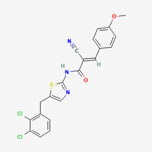 molecular formula C21H15Cl2N3O2S B7733055 (2E)-2-cyano-N-[5-(2,3-dichlorobenzyl)-1,3-thiazol-2-yl]-3-(4-methoxyphenyl)prop-2-enamide 