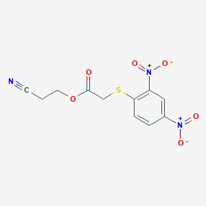 molecular formula C11H9N3O6S B7733065 2-Cyanoethyl 2-(2,4-dinitrophenyl)sulfanylacetate 