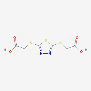 molecular formula C6H6N2O4S3 B7733072 2,5-Bis(carboxymethylthio)-1,3,4-thiadiazole CAS No. 30843-69-7