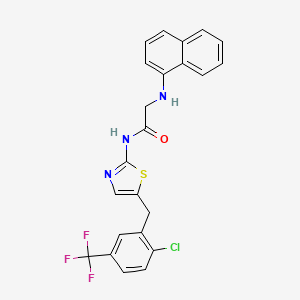molecular formula C23H17ClF3N3OS B7733119 N-{5-[2-chloro-5-(trifluoromethyl)benzyl]-1,3-thiazol-2-yl}-N~2~-naphthalen-1-ylglycinamide 
